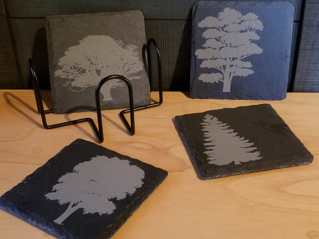 Slate Coasters - Trees